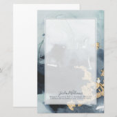 Jouw naam toevoegen | Cerulean & Gold Briefpapier (Voorkant / Achterkant)