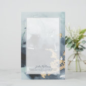 Jouw naam toevoegen | Cerulean & Gold Briefpapier (Staand voorkant)