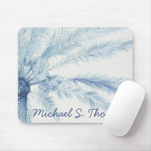 Jouw naam toevoegen | Chambray Palms II Muismat (Met muis)