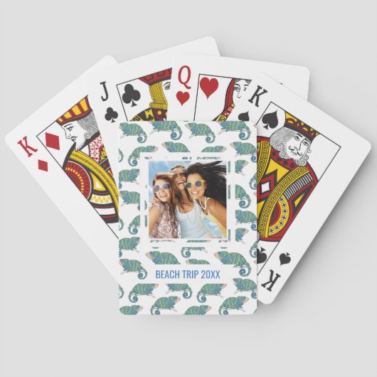 Jouw naam toevoegen | Chameleon Pattern Pokerkaarten (Achterkant)