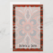 Jouw naam toevoegen | Cinnabar Suzani II Briefpapier (Voorkant / Achterkant)