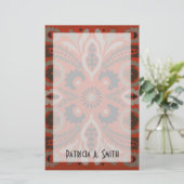 Jouw naam toevoegen | Cinnabar Suzani II Briefpapier (Staand voorkant)