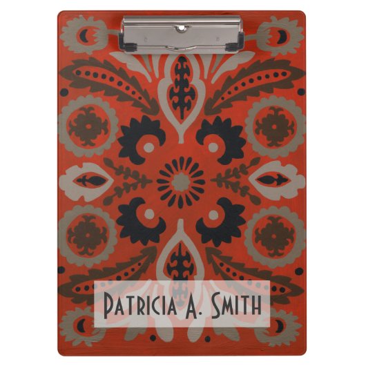 Jouw naam toevoegen | Cinnabar Suzani II Klembord (Voorkant)