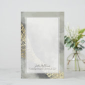 Jouw naam toevoegen | Cloud Matrix Briefpapier (Staand voorkant)