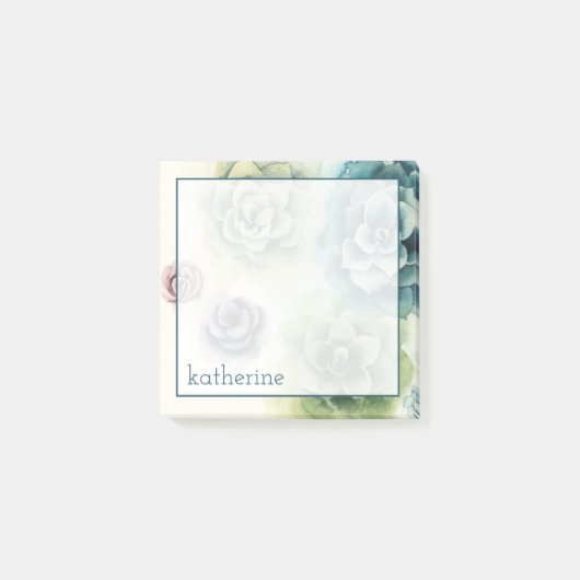 Jouw naam toevoegen | Cluster Succulenten Post-it® Notes (Voorkant)