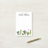 Jouw naam toevoegen | Collectie Llamarama Cactus Post-it® Notes (Op bureau)