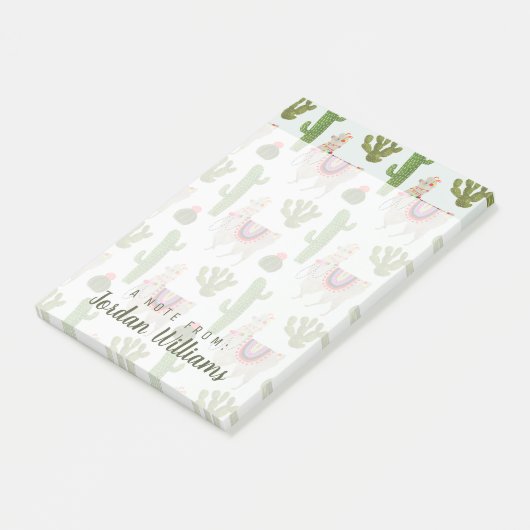 Jouw naam toevoegen | Collectie Llamarama | Cactus Post-it® Notes (Schuin)