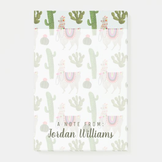 Jouw naam toevoegen | Collectie Llamarama | Cactus Post-it® Notes (Voorkant)