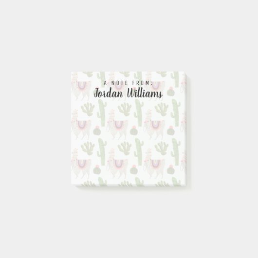 Jouw naam toevoegen | Collectie Llamarama | Cactus Post-it® Notes (Voorkant)