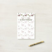 Jouw naam toevoegen | Collectie Llamarama | Cute L Post-it® Notes (Op bureau)