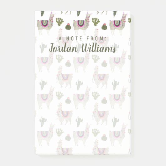Jouw naam toevoegen | Collectie Llamarama | Cute L Post-it® Notes (Voorkant)