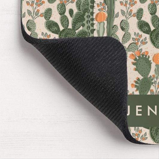 Jouw naam toevoegen | Colorful Cactus Pattern Muismat (Hoek)