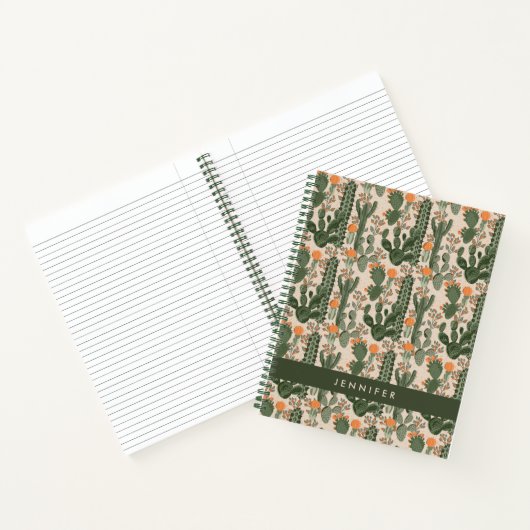 Jouw naam toevoegen | Colorful Cactus Pattern Notitieboek (Binnen)