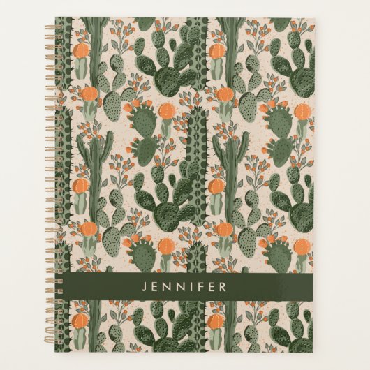 Jouw naam toevoegen | Colorful Cactus Pattern Planner (Voorkant)