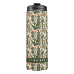 Jouw naam toevoegen   Colorful Cactus Pattern Thermosbeker