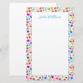 Jouw naam toevoegen | Colorful Neon Drug Pattern Briefpapier (Voorkant / Achterkant)