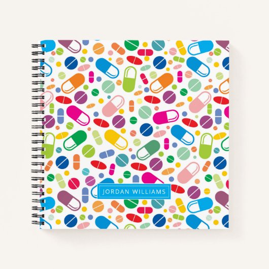 Jouw naam toevoegen | Colorful Neon Drug Pattern Notitieboek (Voorkant)