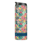 Jouw naam toevoegen | Colorful Polka Dot Cactus Pa Thermosbeker (Geroteerd rechts)