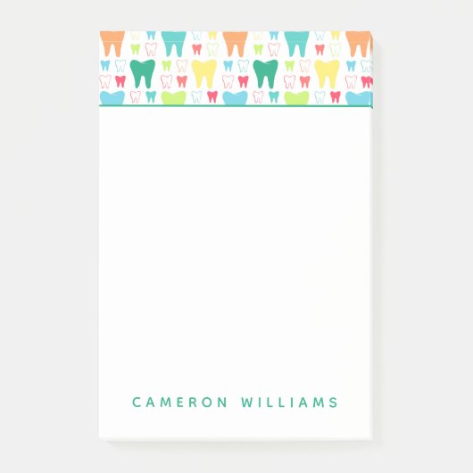 Jouw naam toevoegen | Colorful Teeth Pattern Post-it® Notes (Voorkant)