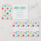 Jouw naam toevoegen | Colorful Teeth Pattern Visitekaartje (Voorkant / Achterkant)