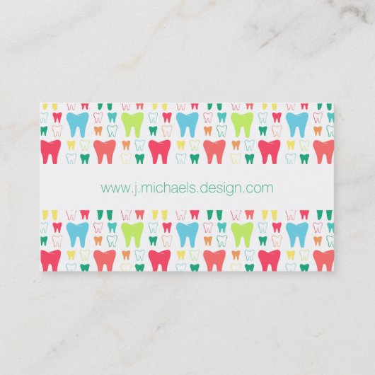 Jouw naam toevoegen | Colorful Teeth Pattern Visitekaartje (Achterkant)