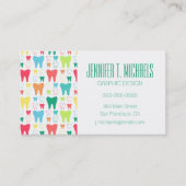 Jouw naam toevoegen | Colorful Teeth Pattern Visitekaartje (Voorkant)