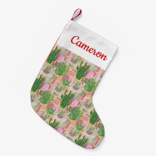 Jouw naam toevoegen   Colorful Waterverf Llama Pat Kleine Kerstsok
