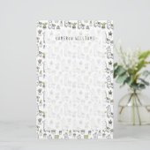 Jouw naam toevoegen | Cute Alpaca & Cactus Pattern Briefpapier (Staand voorkant)