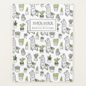 Jouw naam toevoegen | Cute Alpaca & Cactus Pattern Planner (Voorkant)