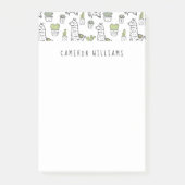 Jouw naam toevoegen | Cute Alpaca & Cactus Pattern Post-it® Notes (Voorkant)