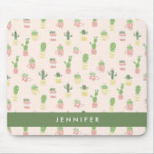 Jouw naam toevoegen | Cute Cactus Pattern Muismat (Voorkant)