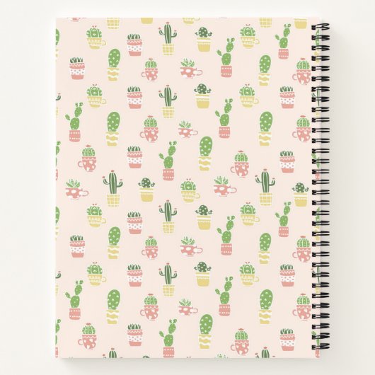 Jouw naam toevoegen | Cute Cactus Pattern Notitieboek (Achterkant)