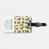 Jouw naam toevoegen | Cute Cactus Standing Pattern Bagagelabel (Achterkant horizontaal)