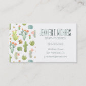 Jouw naam toevoegen | Cute Cactus Standing Pattern Visitekaartje (Voorkant)