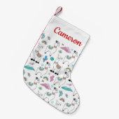 Jouw naam toevoegen | Cute Cartoon Llama Pattern Kleine Kerstsok (Voorkant (Hangend))