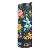 Jouw naam toevoegen | Cute Colorful Floral Pattern Thermosbeker (Gedraaid links)