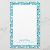Jouw naam toevoegen | Cute Dental Pattern Briefpapier (Voorkant)