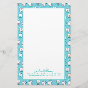 Jouw naam toevoegen   Cute Dental Pattern Briefpapier