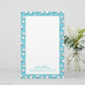 Jouw naam toevoegen | Cute Dental Pattern Briefpapier (Staand voorkant)