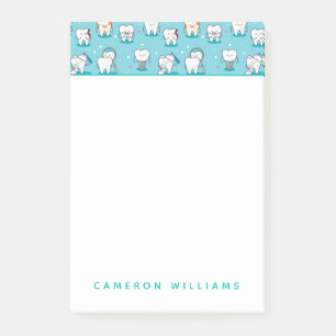 Jouw naam toevoegen Cute Dental Pattern Post-it® Notes