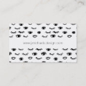 Jouw naam toevoegen | Cute Doodle Eyelash Patroon Visitekaartje (Achterkant)