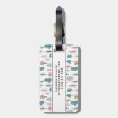 Jouw naam toevoegen | Cute Doodle Forest Pattern Bagagelabel (Achterkant verticaal)