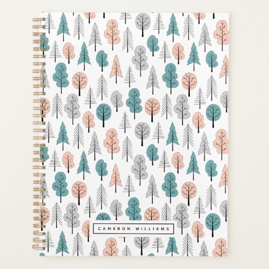 Jouw naam toevoegen | Cute Doodle Forest Pattern Planner (Voorkant)