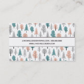 Jouw naam toevoegen | Cute Doodle Forest Pattern Visitekaartje (Achterkant)