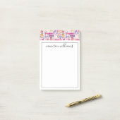 Jouw naam toevoegen | Cute Doodle Manicure Pattern Post-it® Notes (Op bureau)