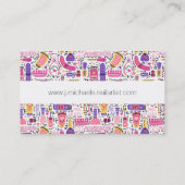 Jouw naam toevoegen | Cute Doodle Manicure Pattern Visitekaartje (Achterkant)