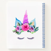 Jouw naam toevoegen | Cute Magical Unicorn Face Notitieboek (Achterkant)