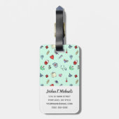 Jouw naam toevoegen | Cute Medical Pictogram Patro Bagagelabel (Achterkant verticaal)