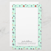 Jouw naam toevoegen | Cute Medical Pictogram Patro Briefpapier (Voorkant / Achterkant)