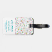 Jouw naam toevoegen | Cute Pastel Llama Pattern Bagagelabel (Achterkant horizontaal)